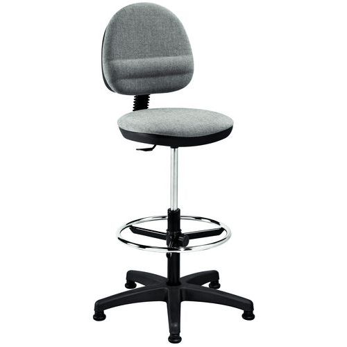 Siege Tissu Gris Repose Pieds Assise Hteur 58 A 83 Cm
