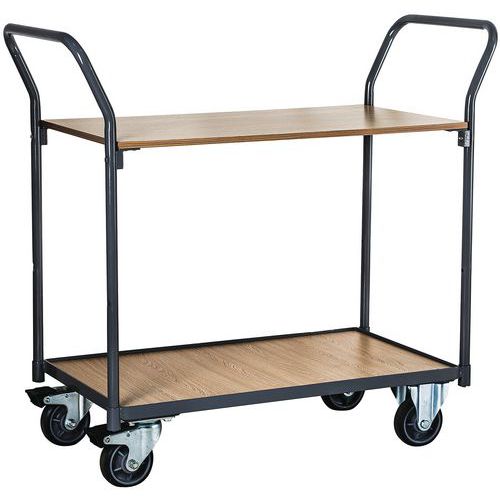 Chariot 2 Plateaux Bois - Capacité 250 Kg - L850 - Manutan