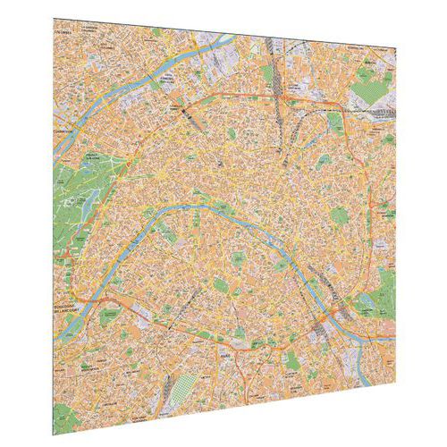 Carte Administrative Magnétique Paris 110 X 110 Cm