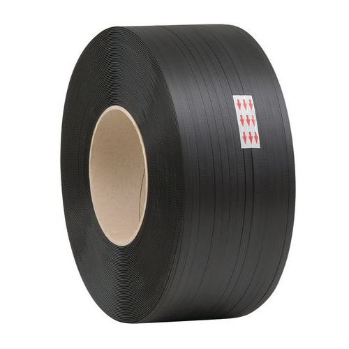 Teufelberger - Feuillard Polypropylène Noir - Mandrin 200mm - Résistance 200kg - 2000m - Cerclage Industriel Éco-responsable