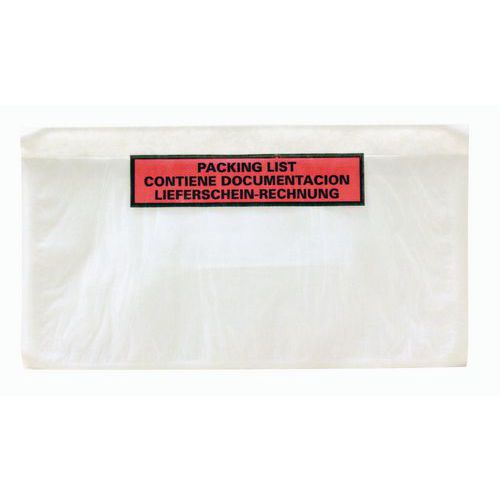 Pac List - Pochette porte-documents DL 228x120mm - 1000 pochettes - Éco-responsable et transparente