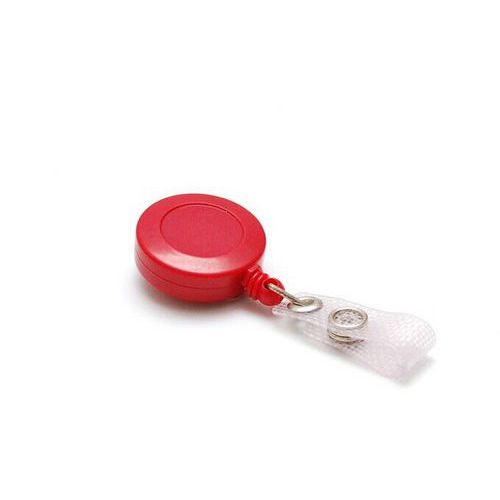 Enrouleur Attache Badge Plastique - Rouge