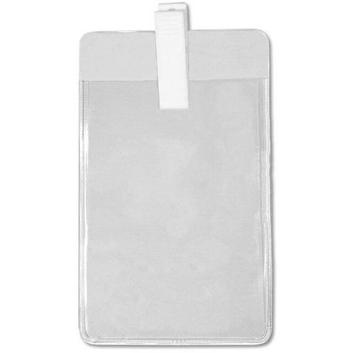 Porte-badge Souple Avec Pince Plastique - Blanc - Vertical