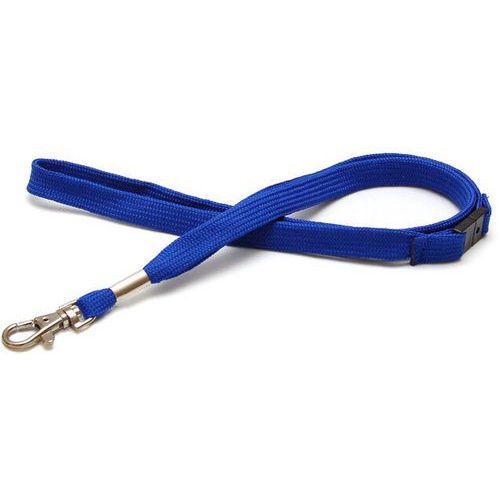 Cordon Tube 12 Mm Avec Crochet Métal - Sécurisé - Bleu Roi