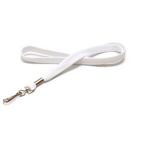 Cordon Tube 12 Mm Avec Mousqueton Métal - Blanc