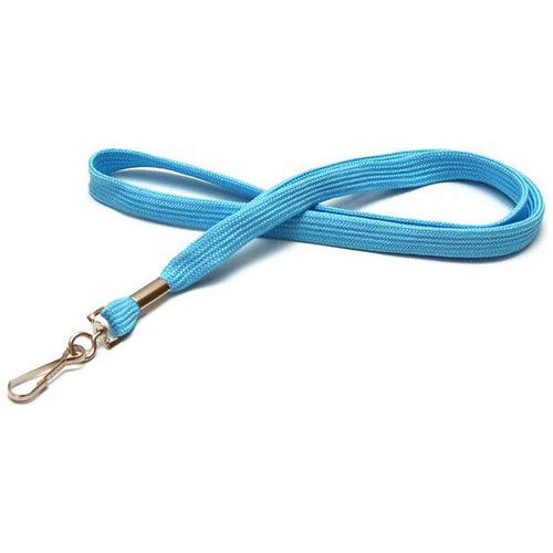 Cordon Tube 12 Mm Avec Mousqueton Métal - Bleu Ciel