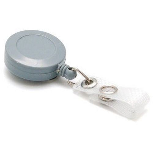 Enrouleur Attache Badge Plastique - Gris