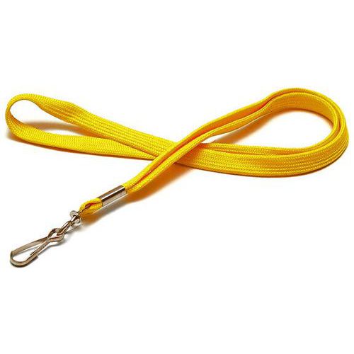 Cordon Tube 12 Mm Avec Mousqueton Métal - Jaune