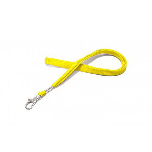 Cordon Tube 12 Mm Avec Crochet Métal - Jaune