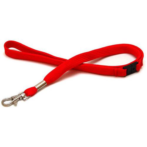 Cordon Tube 12 Mm Avec Crochet Métal - Sécurisé - Rouge