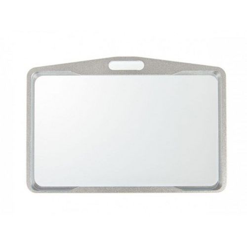 Porte-badge Aspect Métallisé - Argent - Horizontal