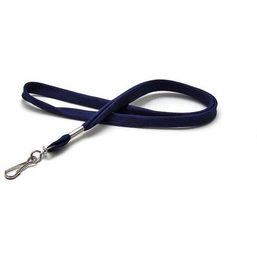 Cordon Tube 12 Mm Avec Mousqueton Métal - Bleu Marine