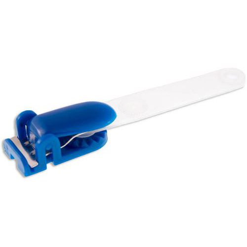 Pince Bretelle Plastique Avec Lanière Translucide - Bleu Roi