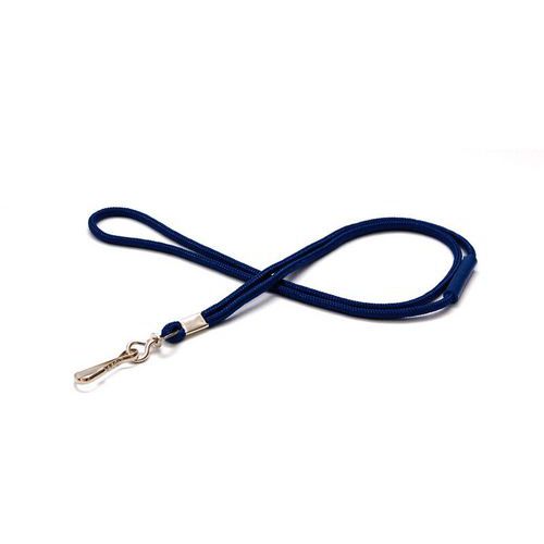 Cordon 4 Mm Avec Mousqueton Métal - Sécurisé - Bleu Marine