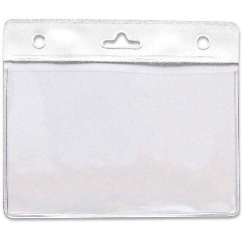 Porte-badge Pvc Avec Bandeau - Horizontal - Blanc