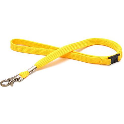 Cordon Tube 12 Mm Avec Crochet Métal - Sécurisé - Jaune