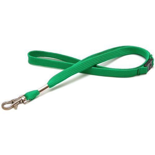 Cordon Tube 12 Mm Avec Crochet Métal - Sécurisé - Vert