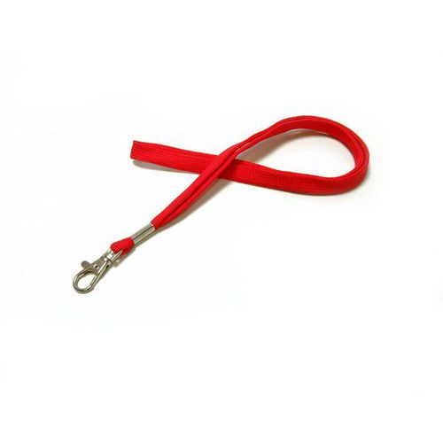 Cordon Tube 12 Mm Avec Crochet Métal - Rouge