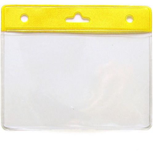 Porte-badge Pvc Avec Bandeau - Horizontal - Jaune