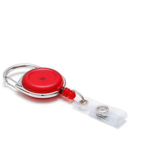 Enrouleur Rond Avec Attache Ceinture - Rouge Translucide