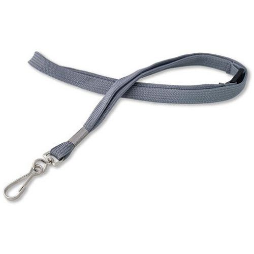 Cordon 12 Mm Avec Mousqueton Métal - Sécurisé - Gris