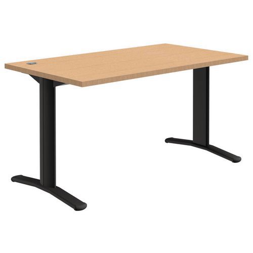 Bureau Droit Adjust-t - Chêne/gris Foncé - Longueur 140 Cm