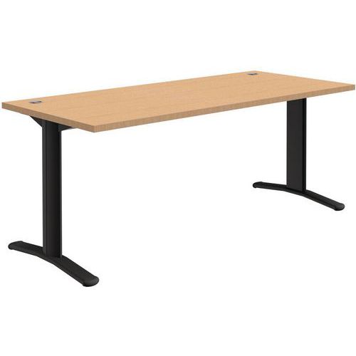 Bureau Droit Adjust-t - Chêne/gris Foncé - Longueur 180 Cm