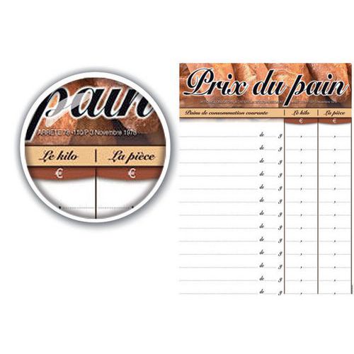 Pancarte prix du pain_Matfer Pancarte prix du pain_Matfer