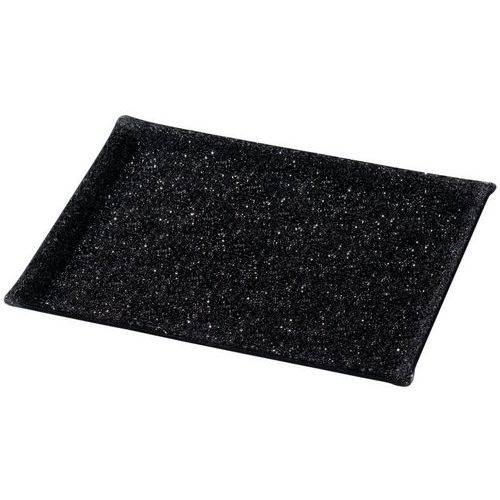 Plat Crystal Noir Avec Bords Long. 400mm Larg. 200mm_610524