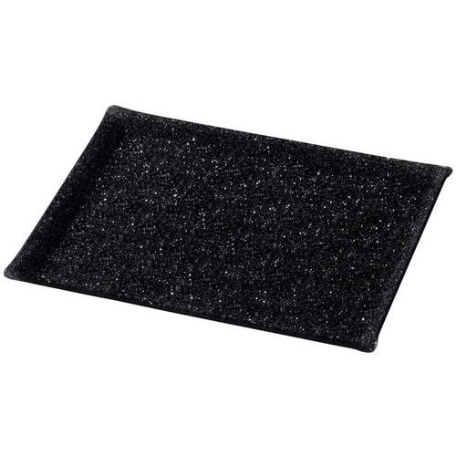 Plat Crystal Noir Avec Bords Long. 400mm Larg. 300mm_610521