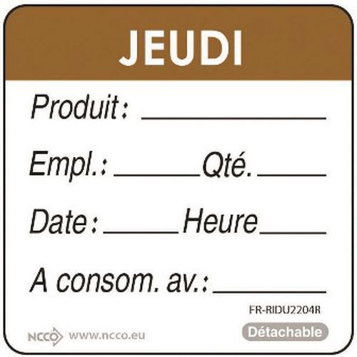 Rouleau De 500 Étiquettes Jeudi Marron_257 004