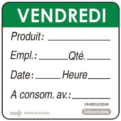 Rouleau De 500 Étiquettes Vendredi Vert_257 005