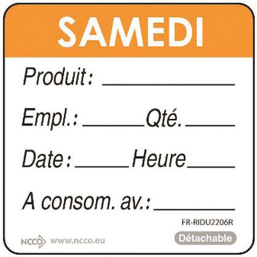 Rouleau De 500 Étiquettes Samedi Orange_257 006