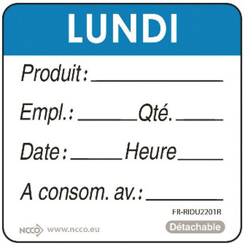 Rouleau De 500 Étiquettes Lundi Bleu_257 001