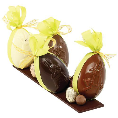 Moule Demi-coquilles Décorées lapin 6 Empreintes_380224