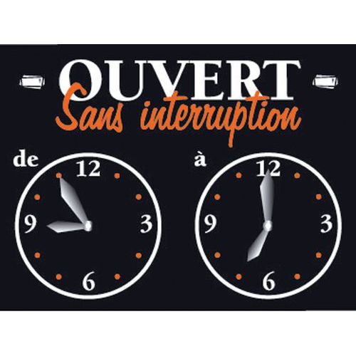 Pancarte Ouvert Sans Interruptionpvc Lavable _691594