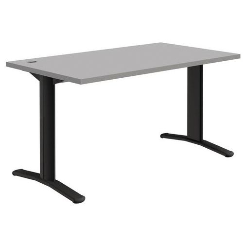 Bureau Droit - Gris Clair/ Gris Foncé - Longueur 140 Cm