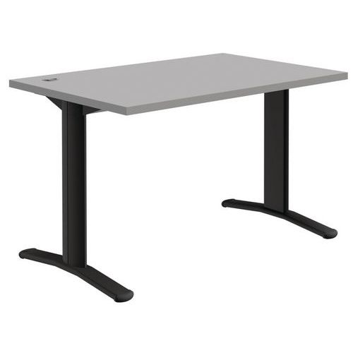 Quadrifoglio - Bureau droit Pure - Gris clair/Gris foncé - 120x80cm - Télétravail Classique