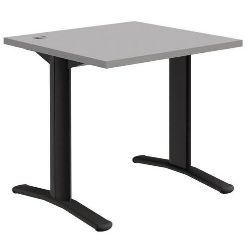 Bureau Droit - Gris Clair/ Gris Foncé - Longueur 80 Cm