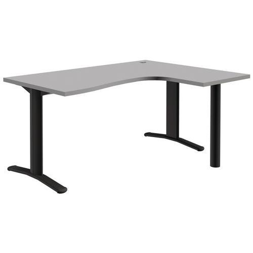 Quadrifoglio - Bureau compact Pure retour gauche - 160 cm - Gris clair/foncé - Style Classique