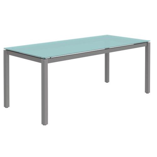 Bureau Droit Murano Verre/alu 160cm