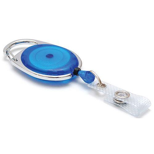 Enrouleur Oval Avec Attache Ceinture - Bleu Translucide