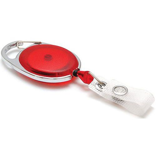 Enrouleur Oval Avec Attache Ceinture - Rouge Translucide