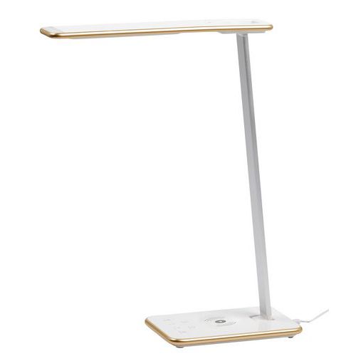 Lampe De Bureau Orbit Blanche Et Or - Aluminor
