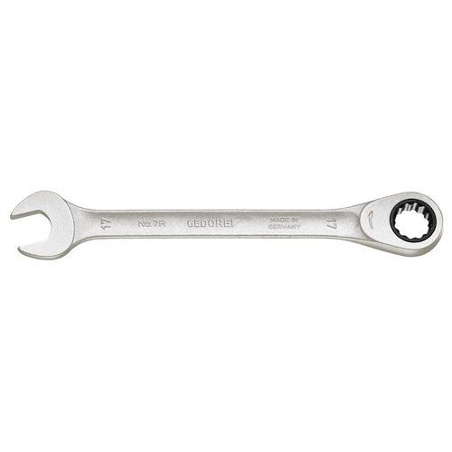 Gedore - Cl&eacute; mixte &agrave; cliquet 7 r ouv. de cl&eacute; 21 mm l. 274 mm droit