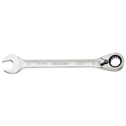 Gedore - Clé à fourche avec cliquet UD 10 mm - 160 mm - Acier chromé - Outillage à main