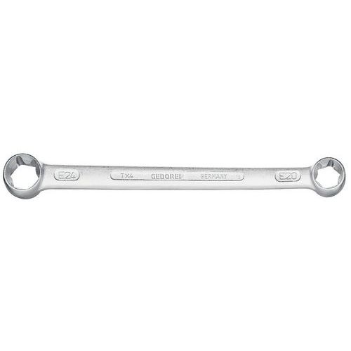 Gedore - Clé à boîte double externe TX E20xE24 - 226 mm - Finition chromée - Pour vis Torx externes