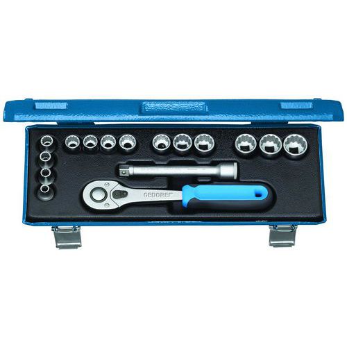 Jeu De Clés À Douille 3/8 16 Pcs Ud 6-19 Mm