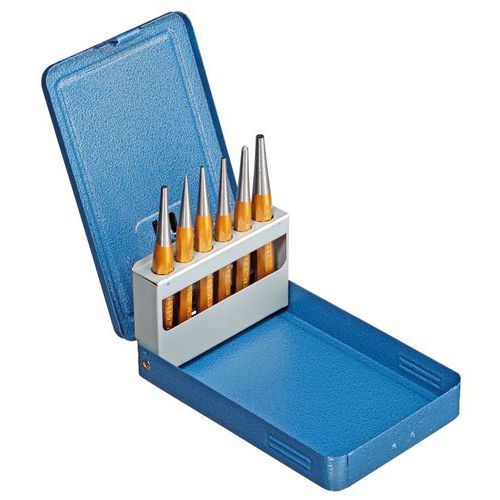 Gedore - Jeu de 6 poinçons - Cassette métallique - Outillage à main professionnel