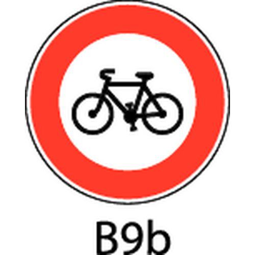 SVMS - Panneau Rond B9b Accès Interdit Cycles - Ø 450mm Classe 1 Acier - Signalisation Durable